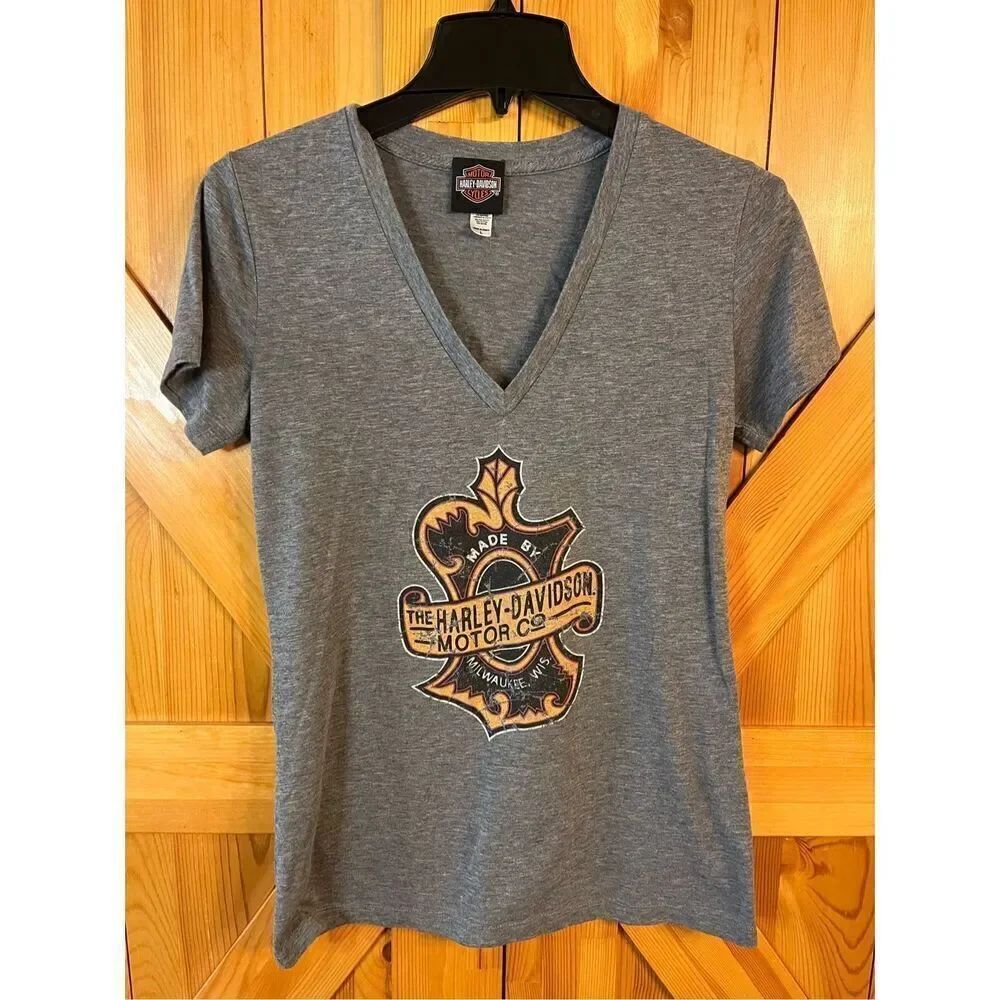 Harley Davidson V-neck T-shirt size large Oak Canyon Ranch California (3571)